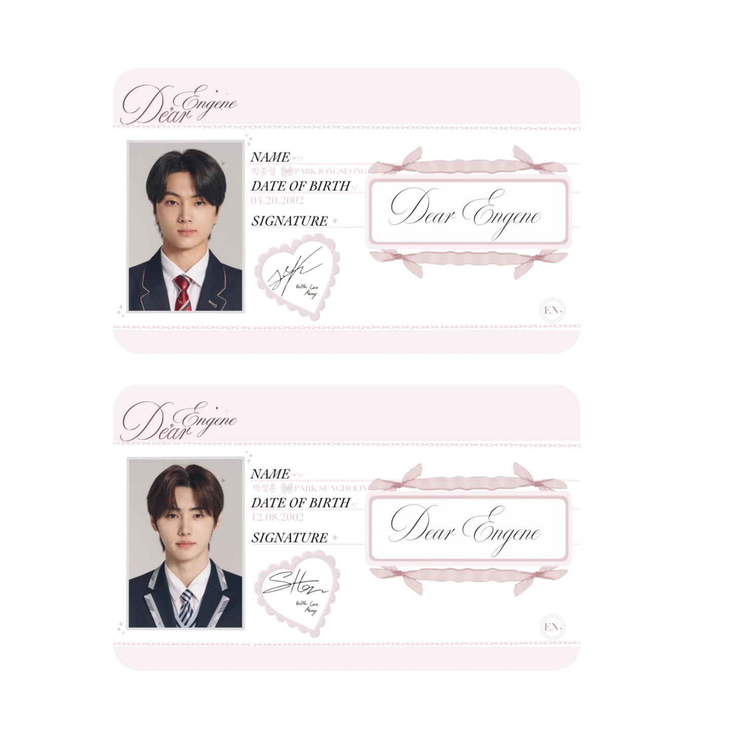 𓍼ིྀ݀໒݂ ◞ . ◟ ིྀ১♡ Dear Engene ID Cards 𓂃𖦹