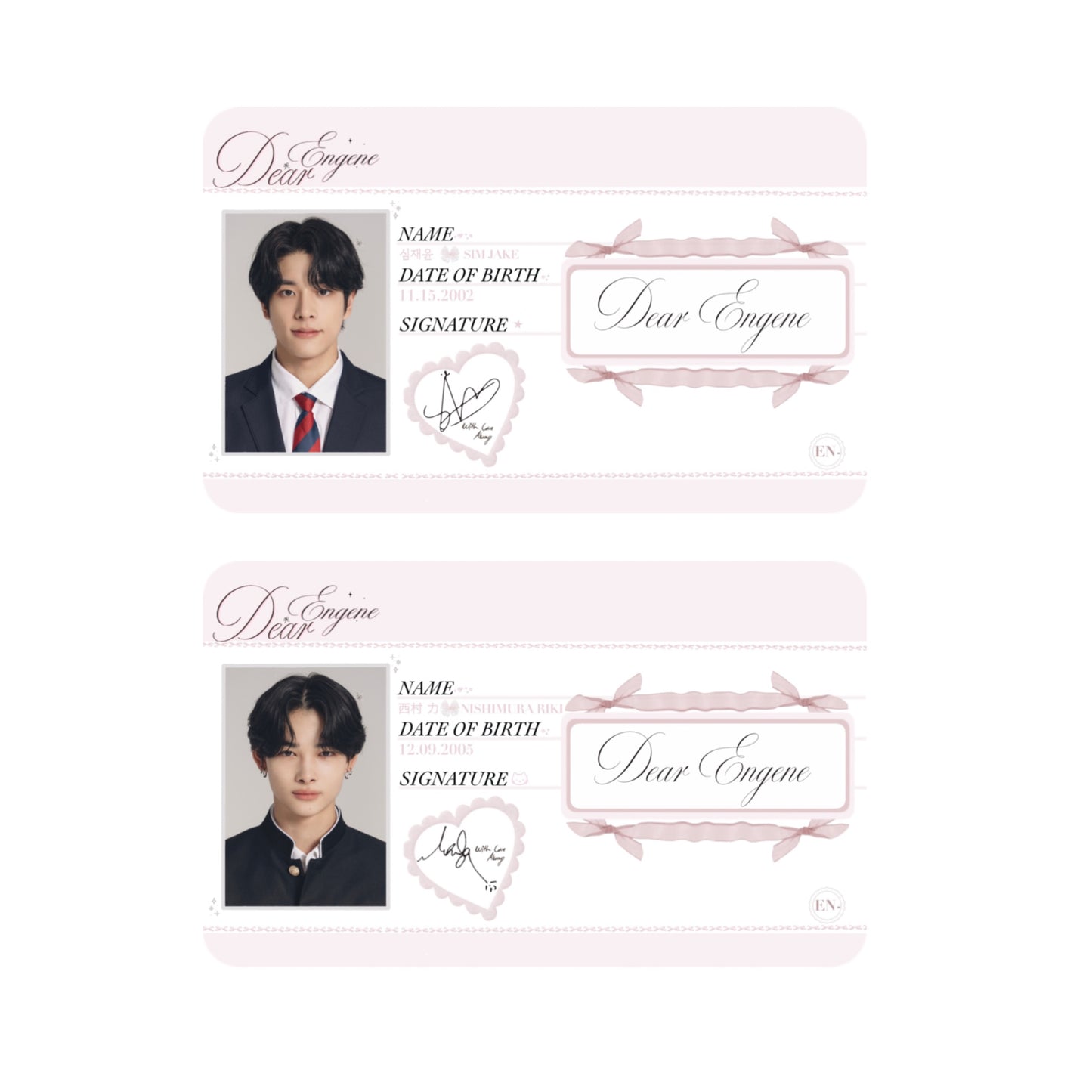 𓍼ིྀ݀໒݂ ◞ . ◟ ིྀ১♡ Dear Engene ID Cards 𓂃𖦹