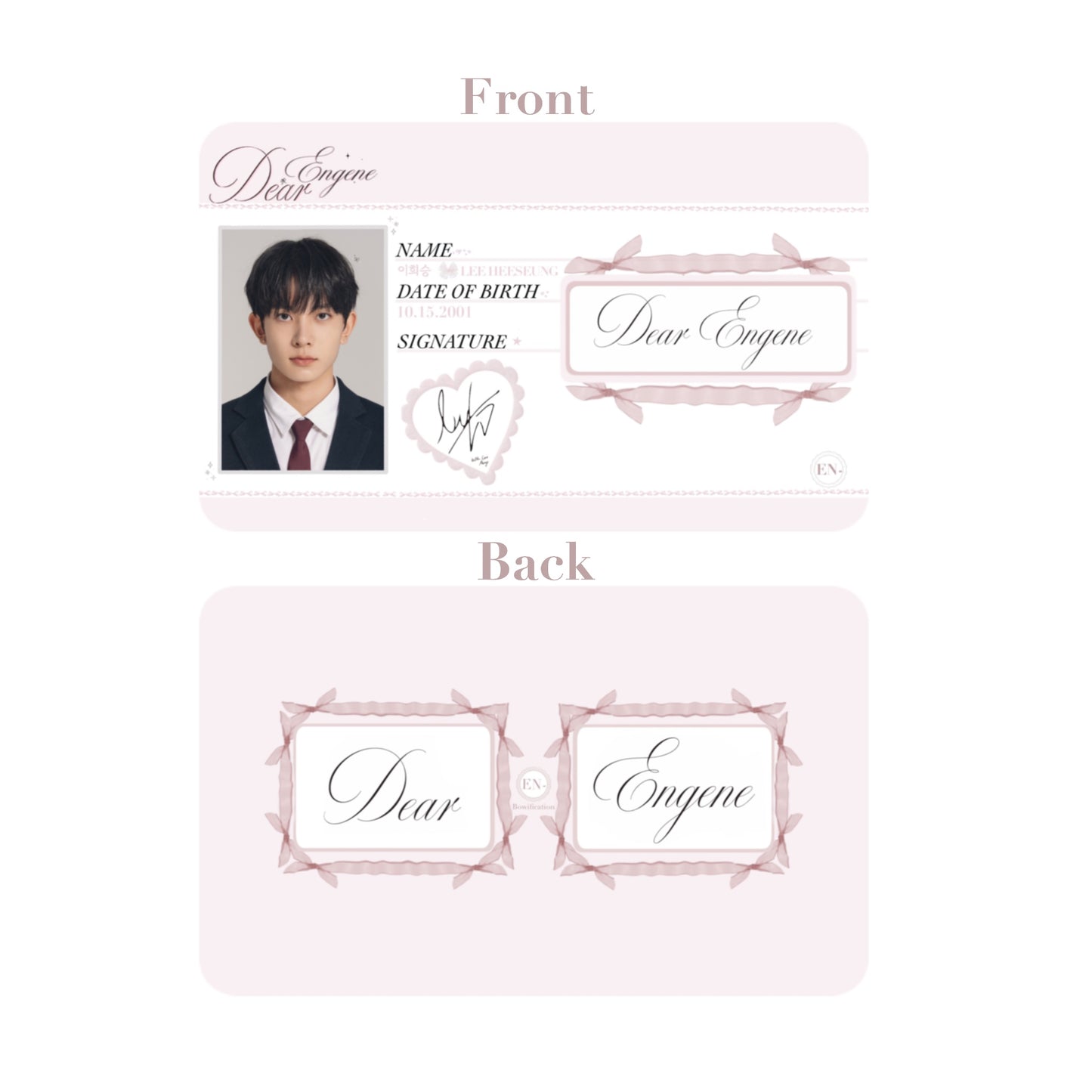 𓍼ིྀ݀໒݂ ◞ . ◟ ིྀ১♡ Dear Engene ID Cards 𓂃𖦹